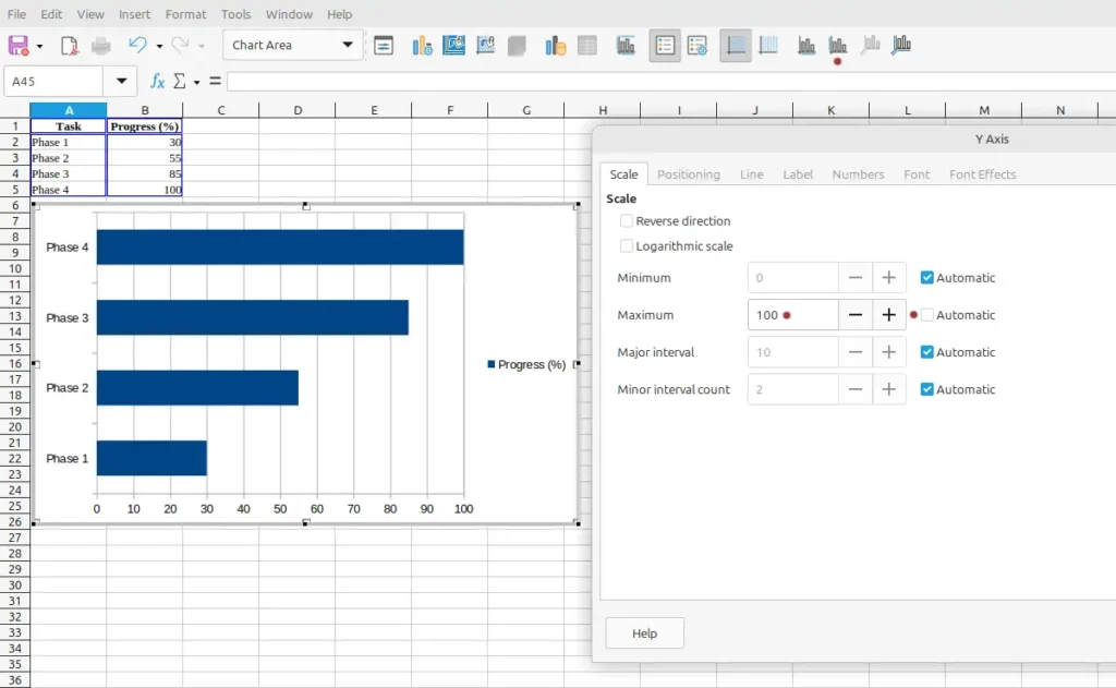 set the range in the progress bar graphic
